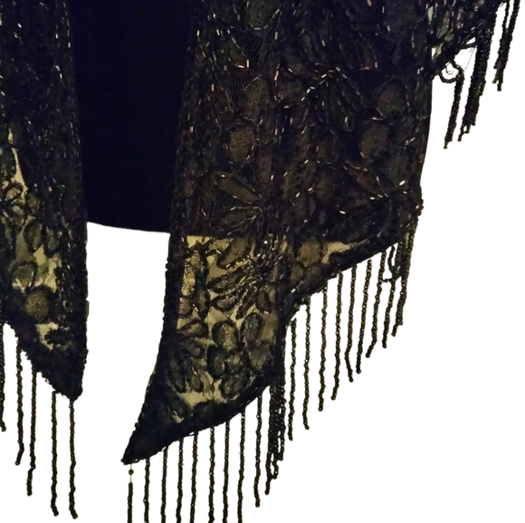 Vintage Hand Beaded Floral Wrap - Picture 5 of 6